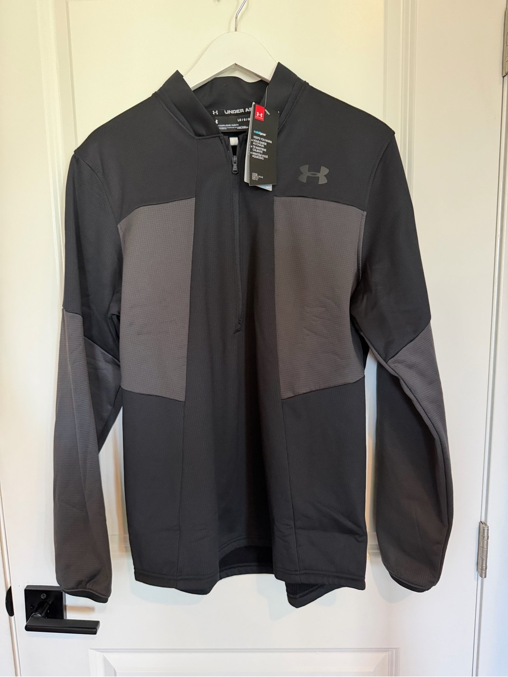NWT Under Armour Cold Weather Men’s Black & Gray Quarter-Zip Jacket Size Large